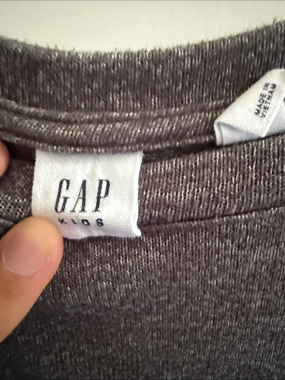 Girl’s Long Sleeve Crewneck Top - Grayish Black